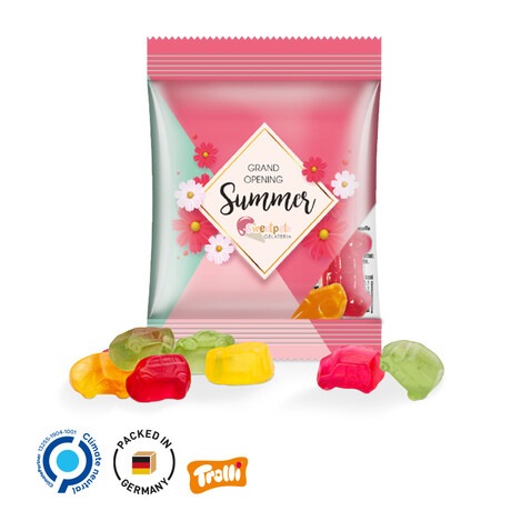 Minitüte,10 g, Folie transparent, Trolli Fruchtgummi Auto-Mischung, 10% Fruchtsaft bedrucken, Art.-Nr. 1021.00096_10