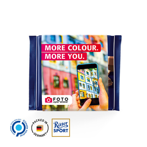 Ritter SPORT 100g im Werbeschuber, Nugat bedrucken, Art.-Nr. 1049.00014