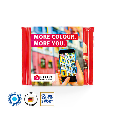 Ritter SPORT 100g im Werbeschuber, Marzipan bedrucken, Art.-Nr. 1049.00016