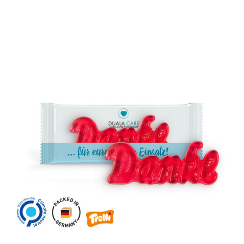 Trolli Fruchtgummi &quot;Danke&quot;, Folie transparent bedrucken, Art.-Nr. 1127.00004