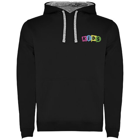 Urban Kapuzenpullover für Kinder, schwarz, Marl Grey bedrucken, Art.-Nr. K10678BG
