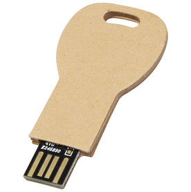 Schlüssel USB-Stick 2.0 aus recyceltem Papier, Kraftpapier, 1GB bedrucken, Art.-Nr. 1Z50006D