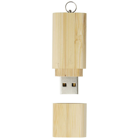 USB-Stick 2.0 aus Bambus mit Schlüsselanhänger, natural, 2GB bedrucken, Art.-Nr. 1Z50506F