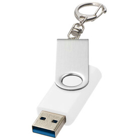 Rotate USB-Stick 3.0 mit Schlüsselanhänger, weiss, 16GB bedrucken, Art.-Nr. 1Z50701K