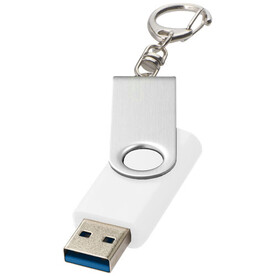 Rotate USB-Stick 3.0 mit Schlüsselanhänger, weiss, 16GB bedrucken, Art.-Nr. 1Z50701K