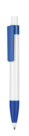 Kugelschreiber SCREEN–weiss/azur-blau bedrucken, Art.-Nr. 02600_0101_1300