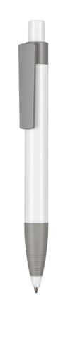 Kugelschreiber SCREEN–weiss/stein-grau bedrucken, Art.-Nr. 02600_0101_1400