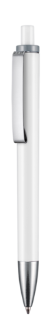 Kugelschreiber EXOS–weiss/stein-grau bedrucken, Art.-Nr. 07600_0101_1400