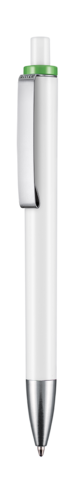 Kugelschreiber EXOS–weiss/Apfel-grün bedrucken, Art.-Nr. 07600_0101_4076