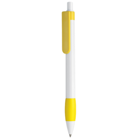 Kugelschreiber DIVA–weiss/zitronen-gelb bedrucken, Art.-Nr. 08198_0101_0200