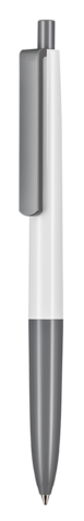 Kugelschreiber NEW BASIC–weiss/stein-grau bedrucken, Art.-Nr. 19300_0101_1400