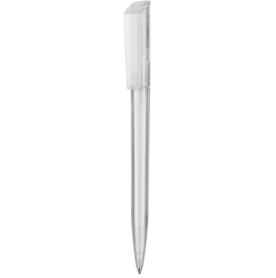 Kugelschreiber FLIP TRANSPARENT–frost-weiss TR/FR bedrucken, Art.-Nr. 30121_3100