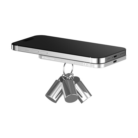 Urban Vitamin Burbank 3000mAh Powerbank aus RCS Plastik/Alu silber bedrucken, Art.-Nr. P322.812