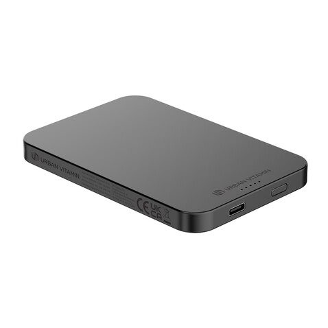 Urban Vitamin Richmond 5000mAh Powerbank aus RCS Plastik/Alu schwarz bedrucken, Art.-Nr. P322.821