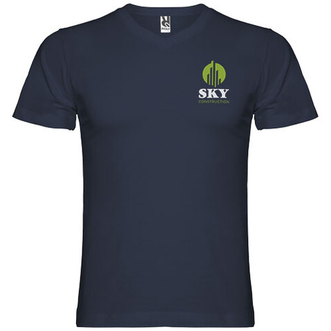 Samoyedo T-Shirt mit V-Ausschnitt für Herren, Navy Blue bedrucken, Art.-Nr. R65031R1