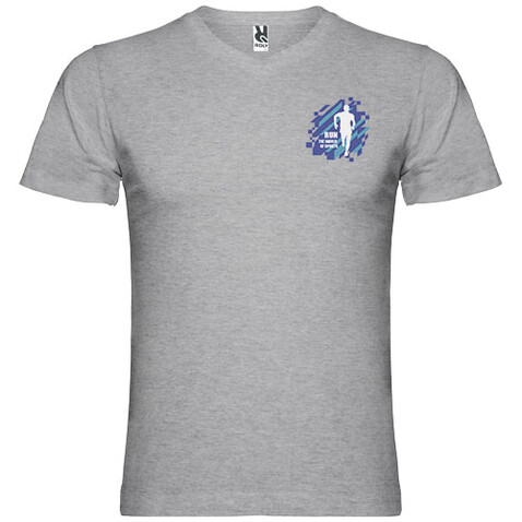 Samoyedo T-Shirt mit V-Ausschnitt für Herren, Marl Grey bedrucken, Art.-Nr. R65032U2
