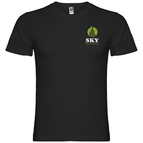 Samoyedo T-Shirt mit V-Ausschnitt für Herren, schwarz bedrucken, Art.-Nr. R65033O5