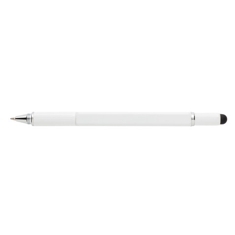 5-in-1 Aluminium Tool-Stift weiß bedrucken, Art.-Nr. P221.553