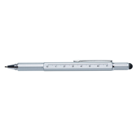 5-in-1 Aluminium Tool-Stift grau bedrucken, Art.-Nr. P221.552