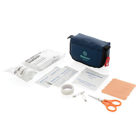 Erste Hilfe Set in Tasche navy blau bedrucken, Art.-Nr. P265.315