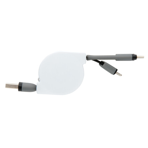 3-in-1 ausziehbares Kabel schwarz bedrucken, Art.-Nr. P302.221