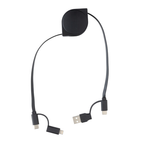 6-in-1 Kabel aus TPE und RCS Standard recyceltem Kunststoff schwarz bedrucken, Art.-Nr. P302.661