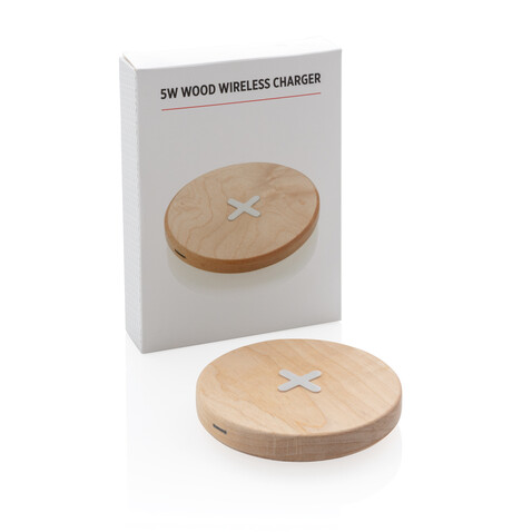 5W Wirless-Charger aus Holz braun bedrucken, Art.-Nr. P308.819