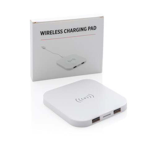 Wireless-5W-Charging-Pad weiß bedrucken, Art.-Nr. P308.923