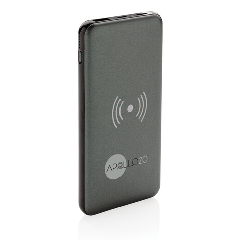 10.000 mAh FastCharging 10W Wireless Powerbank mit PD grau bedrucken, Art.-Nr. P322.142