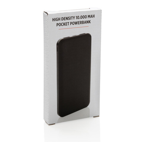 High Density 10.000 mAh Pocket Powerbank schwarz bedrucken, Art.-Nr. P324.791