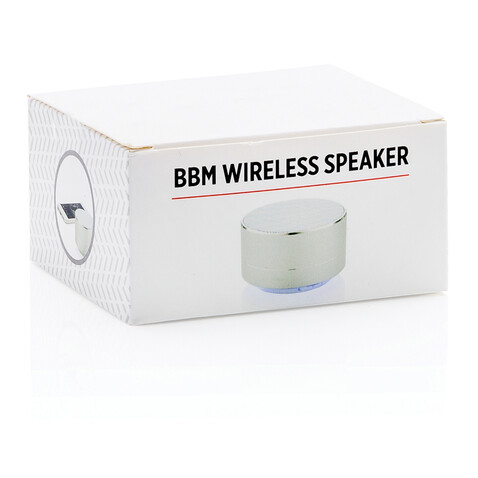 BBM Wireless Lautsprecher silber bedrucken, Art.-Nr. P326.853