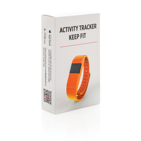 Activity-Tracker Keep Fit orange bedrucken, Art.-Nr. P330.758