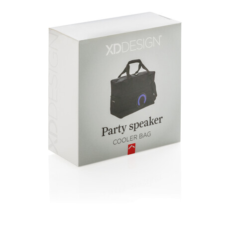 Party Kühltasche mit Lautsprecher schwarz bedrucken, Art.-Nr. P422.131