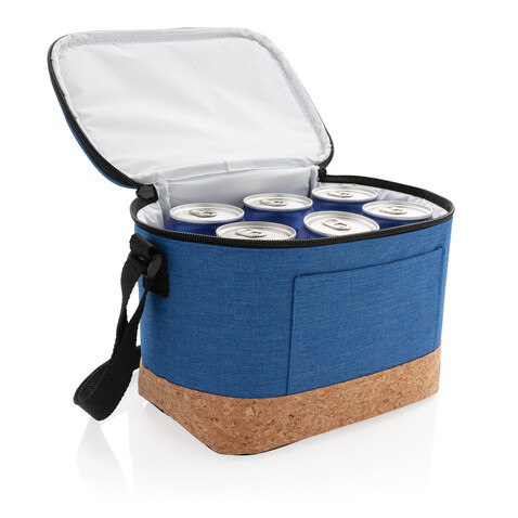 Two-Tone Kühltasche mit Korkdetails blau bedrucken, Art.-Nr. P422.265
