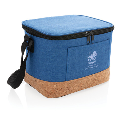 Two-Tone Kühltasche mit Korkdetails blau bedrucken, Art.-Nr. P422.265