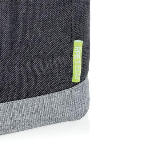 Zweifarbige RPET Kühltasche grau, grau bedrucken, Art.-Nr. P422.282