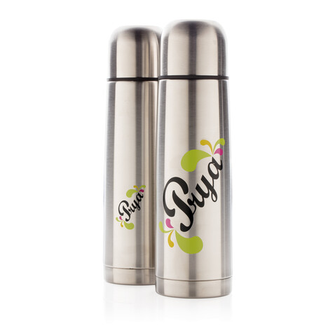 Isolierflasche Mono silber bedrucken, Art.-Nr. P430.112