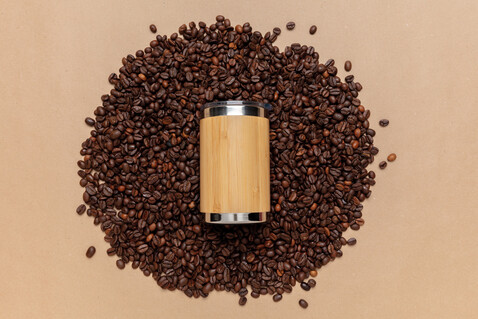 Bambus Coffee-To-Go Becher braun bedrucken, Art.-Nr. P432.339