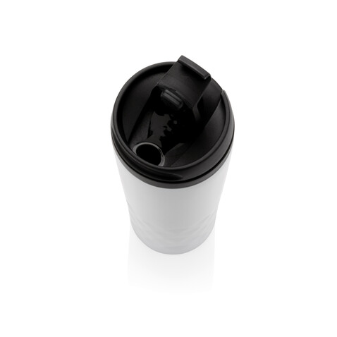 Geometrischer Becher weiß bedrucken, Art.-Nr. P432.363