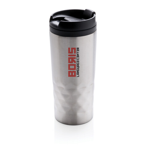 Geometrischer Becher silber bedrucken, Art.-Nr. P432.362