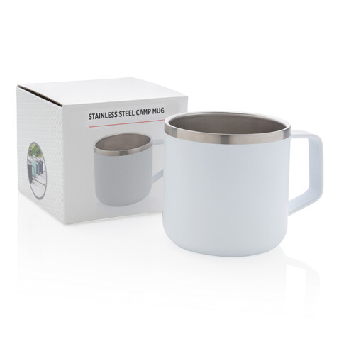 Stainless-Steel Camping-Tasse weiß bedrucken, Art.-Nr. P432.443