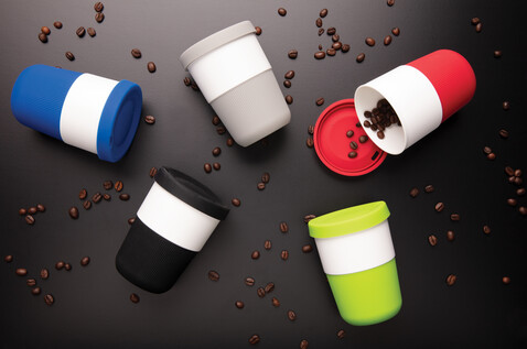 PLA Cup Coffee-To-Go 380ml grau bedrucken, Art.-Nr. P432.832