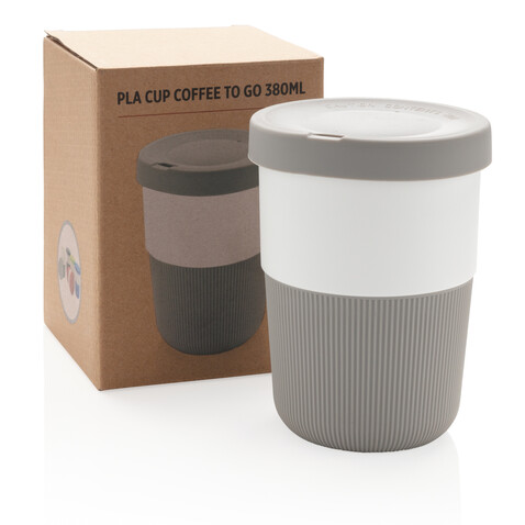 PLA Cup Coffee-To-Go 380ml grau bedrucken, Art.-Nr. P432.832