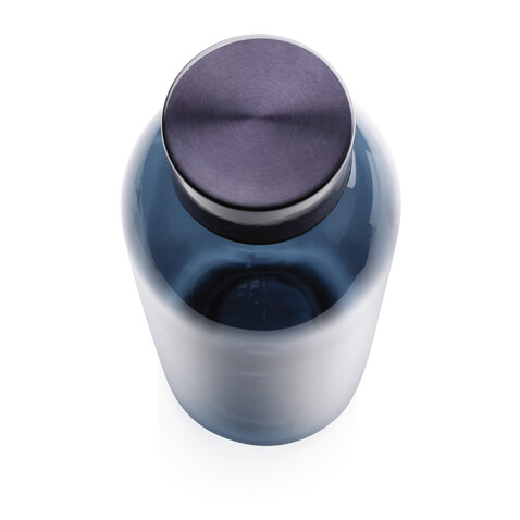 Auslaufsichere Trinkflasche mit Metalldeckel blau bedrucken, Art.-Nr. P433.445