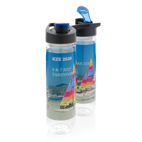 Wasserflasche mit Aromafach blau bedrucken, Art.-Nr. P436.055