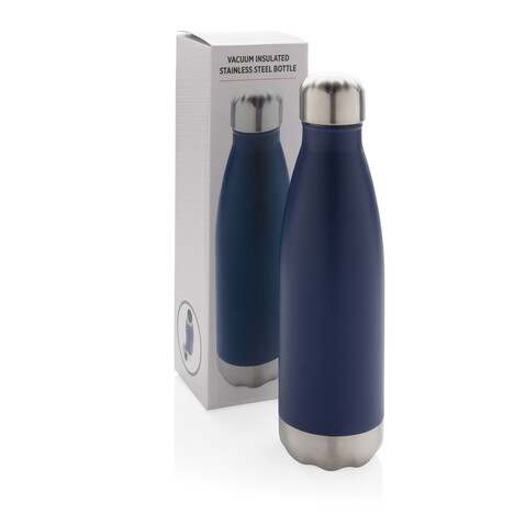 Vakuumisolierte Stainless Steel Flasche blau bedrucken, Art.-Nr. P436.495