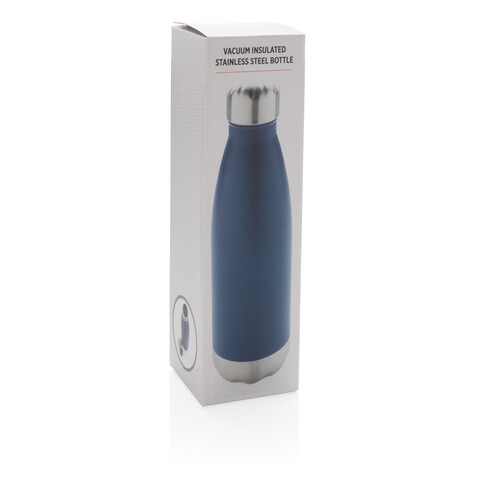 Vakuumisolierte Stainless Steel Flasche blau bedrucken, Art.-Nr. P436.495