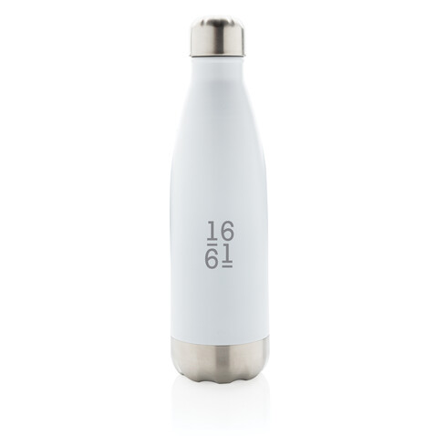 Vakuumisolierte Stainless Steel Flasche weiß bedrucken, Art.-Nr. P436.493