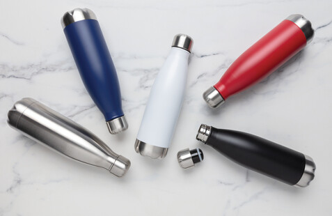 Vakuumisolierte Stainless Steel Flasche weiß bedrucken, Art.-Nr. P436.493