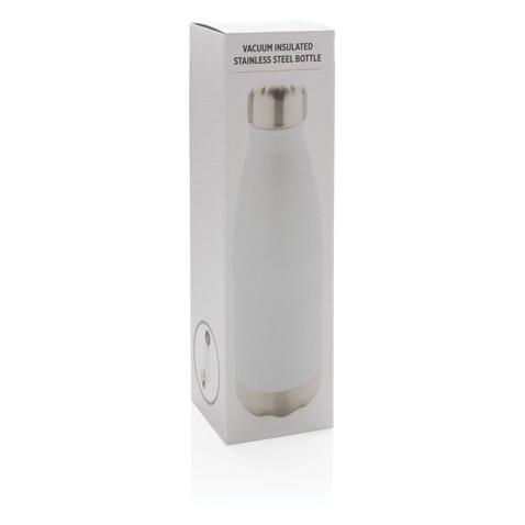 Vakuumisolierte Stainless Steel Flasche weiß bedrucken, Art.-Nr. P436.493